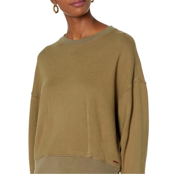 n:PHILANTHROPHY Sela French Terry Long Sleeve Sweatshirt in Olive Size Medium - Picture 2 of 7
